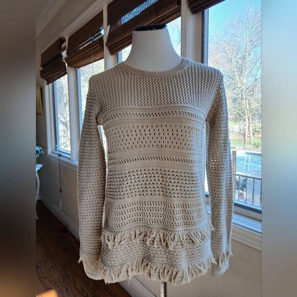 Chelsea & Theodore Knit Sweater With Fringe Size S - Picture 1 of 8